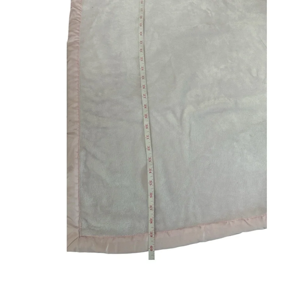 Carter's Pink Plush Baby Crib Blanket Little and Loved Satin Trim Security 40x30